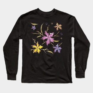 Autumn flowers in pink Long Sleeve T-Shirt